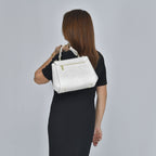 Black Friday Doorbuster - 100% Genuine Leather Croc Embossed Convertible Bag with Detachable Long Strap - Off-White_7311076_2