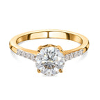 Royal Bali Collection - D'Joy Moissanite Solitaire Ring in 18K Vermeil Yellow Gold Plated Sterling Silver 1.32 Ct._7312166