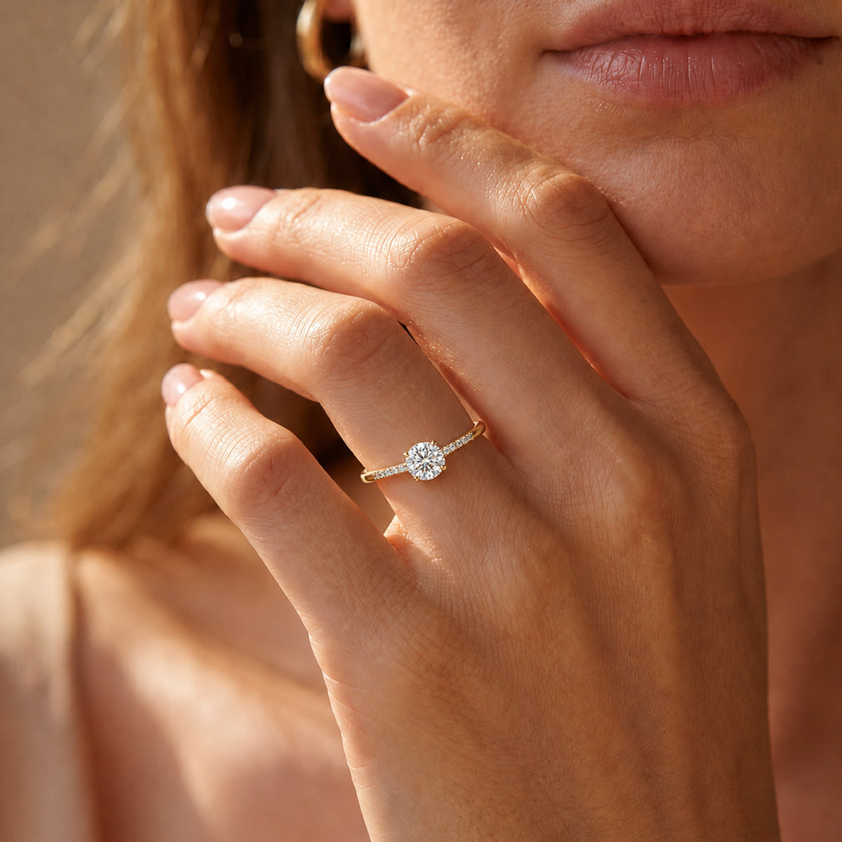 Moissanite Round-Cut Solitaire Ring in 18K Vermeil Yellow Gold Over Sterling Silver 1.30 Ct. 7312166 2