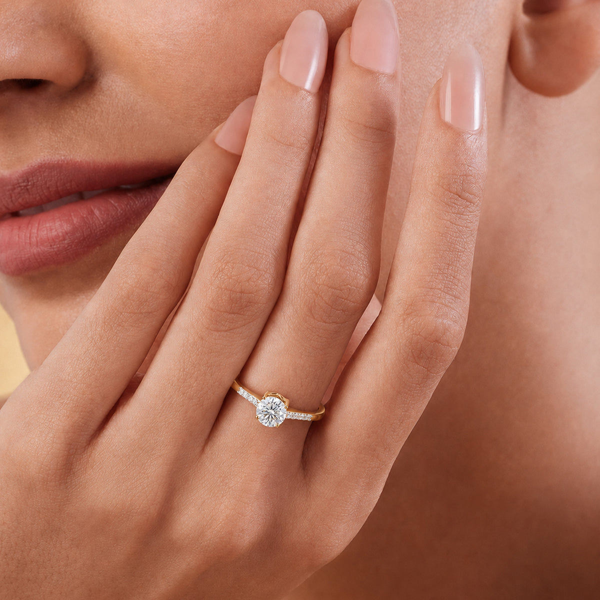 Moissanite Round-Cut Solitaire Ring in 18K Vermeil Yellow Gold Over Sterling Silver 1.30 Ct. 7312166 3