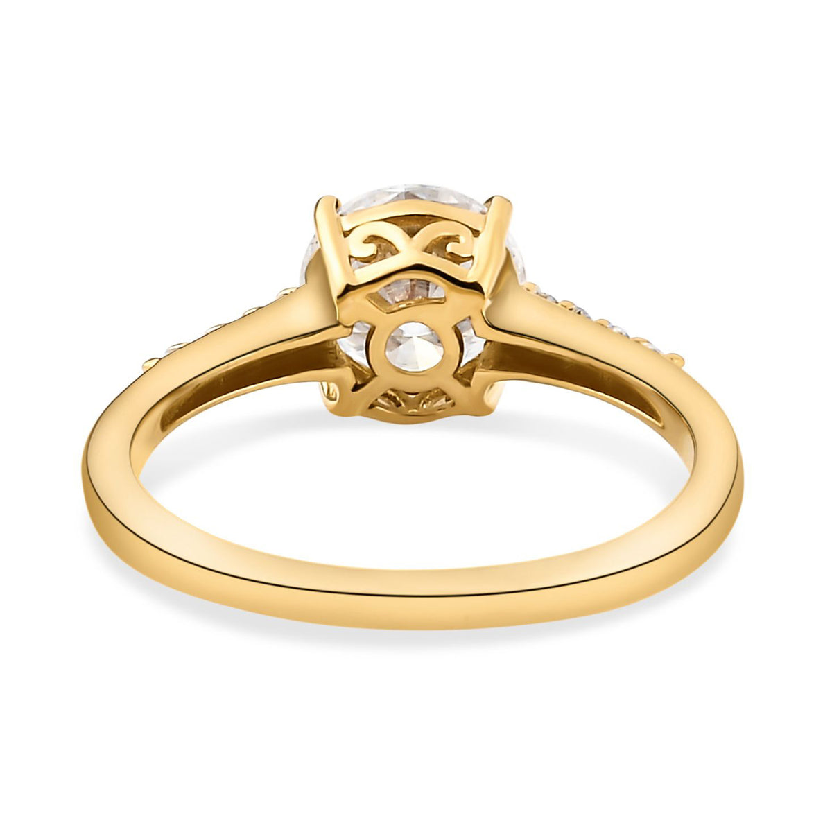 Moissanite Round-Cut Solitaire Ring in 18K Vermeil Yellow Gold Over Sterling Silver 1.30 Ct. 7312166 6