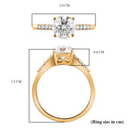 Royal Bali Collection - D'Joy Moissanite Solitaire Ring in 18K Vermeil Yellow Gold Plated Sterling Silver 1.32 Ct._7312166_6