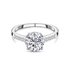 Royal Bali Collection - D'Joy Moissanite Solitaire Ring in Platinum Overlay Sterling Silver 1.36 Ct._7312176