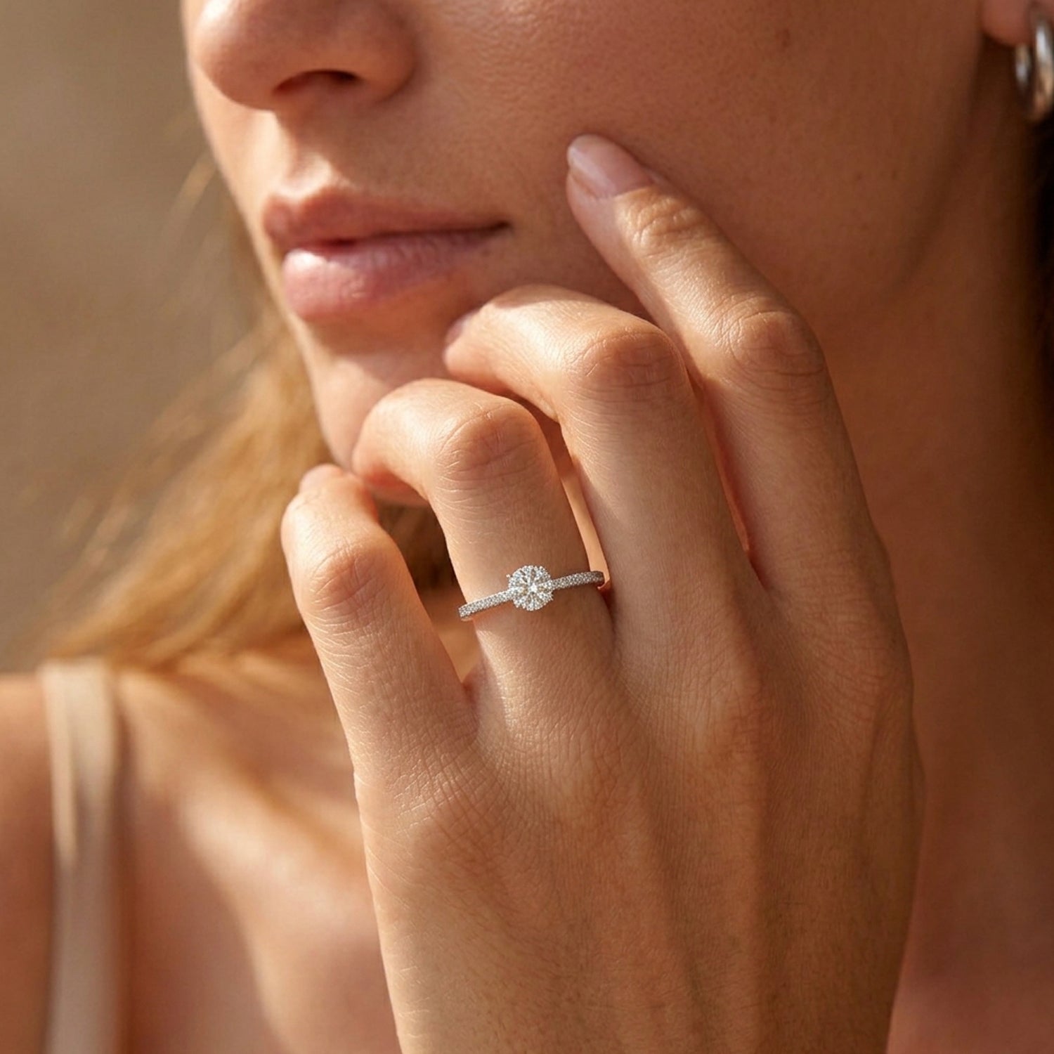 Moissanite Round-Cut Solitaire Ring in Platinum Overlay Sterling Silver 1.35 Ct. 7312176 3