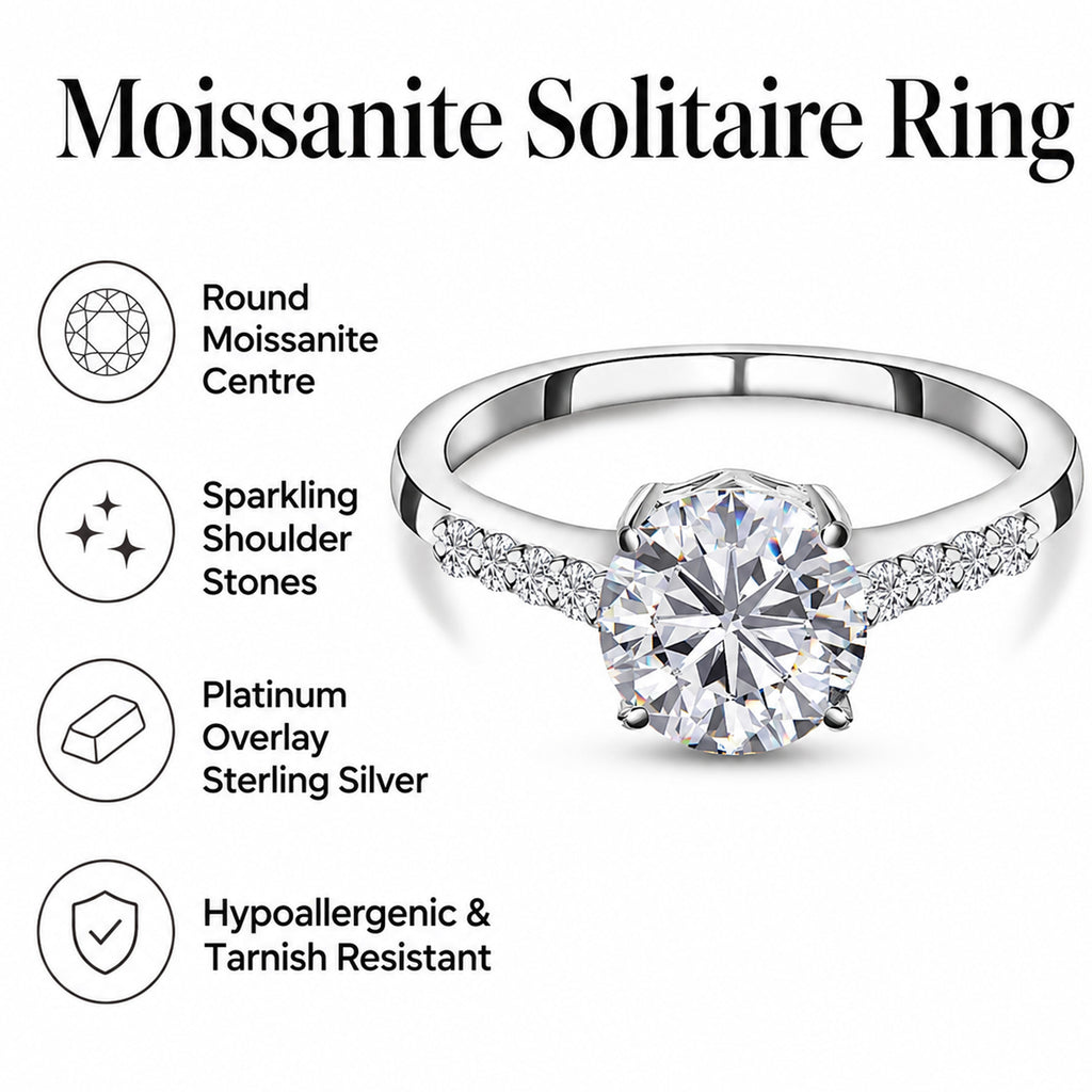Royal Bali Collection - D'Joy Moissanite Solitaire Ring in Platinum Overlay Sterling Silver 1.36 Ct._7312176_3