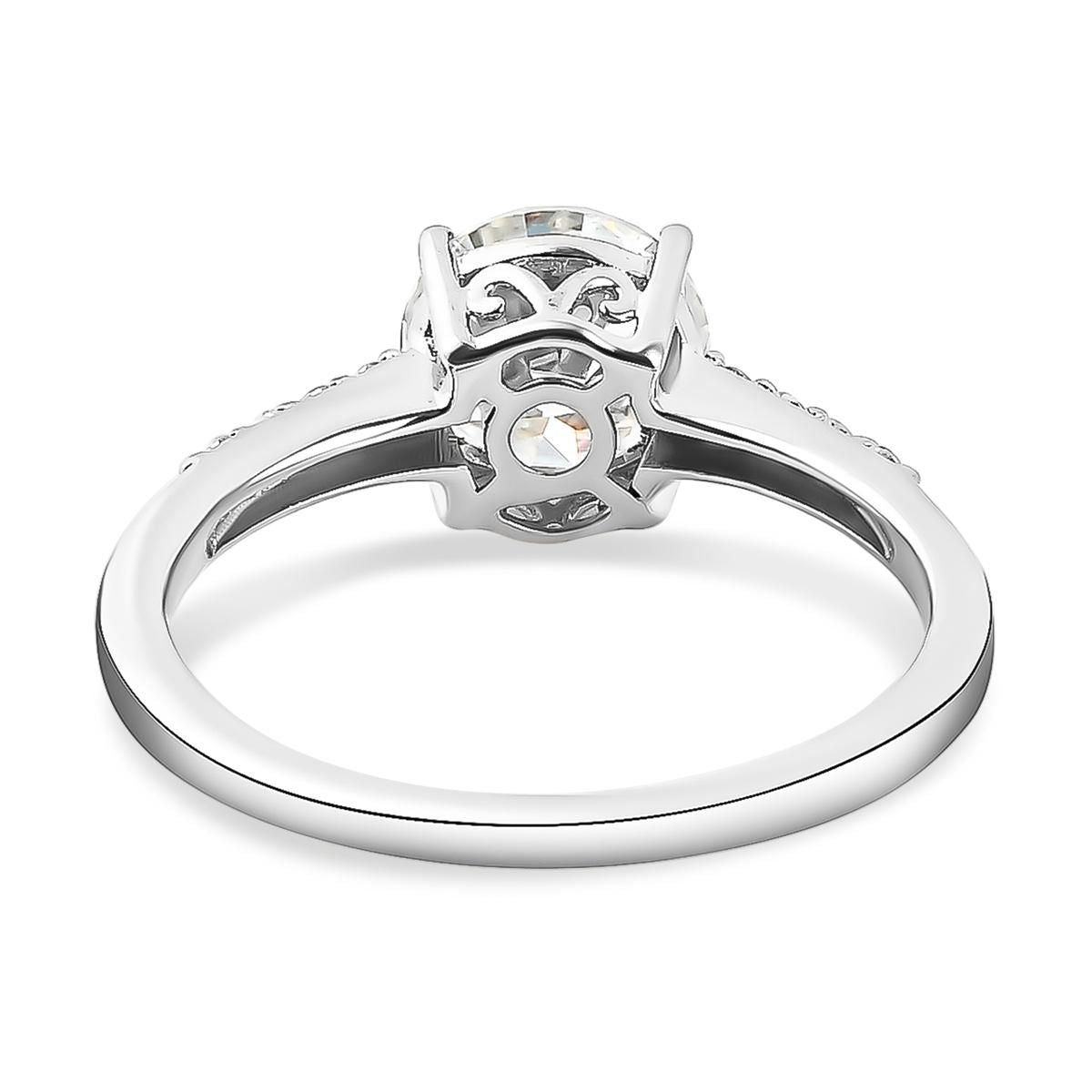 Moissanite Round-Cut Solitaire Ring in Platinum Overlay Sterling Silver 1.35 Ct. 7312176 5