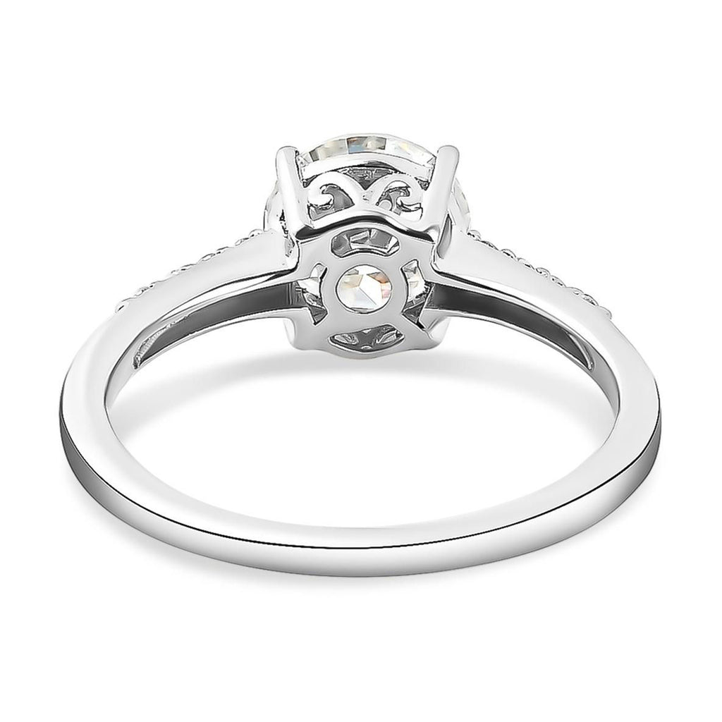 Royal Bali Collection - D'Joy Moissanite Solitaire Ring in Platinum Overlay Sterling Silver 1.36 Ct._7312176_5
