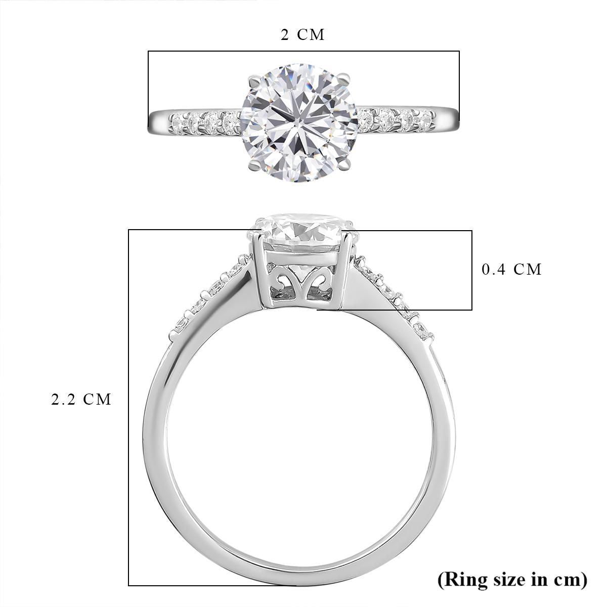 Moissanite Round-Cut Solitaire Ring in Platinum Overlay Sterling Silver 1.35 Ct. 7312176 6