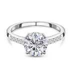 D'Joy - Moissanite Solitaire Ring in Platinum Overlay Sterling Silver 1.36 Ct._7312177