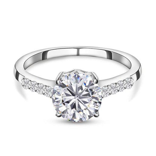 D'Joy - Moissanite Solitaire Ring in Platinum Overlay Sterling Silver 1.36 Ct._7312177