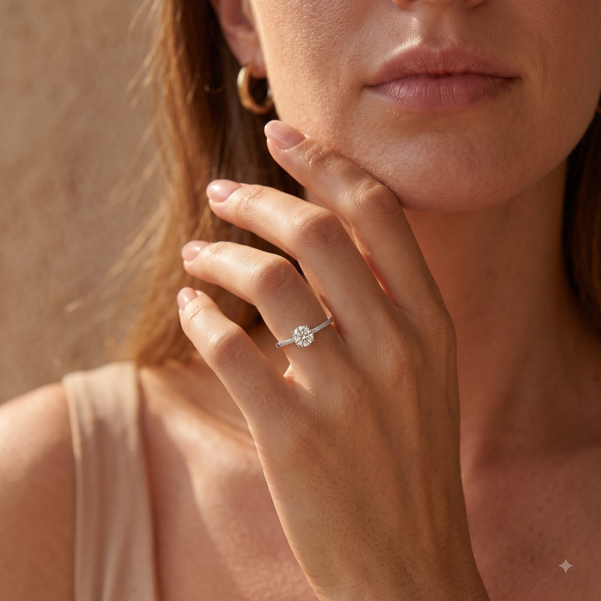 Moissanite Round-Cut Solitaire Ring in Platinum Overlay Sterling Silver 1.35 Ct. 7312177 3