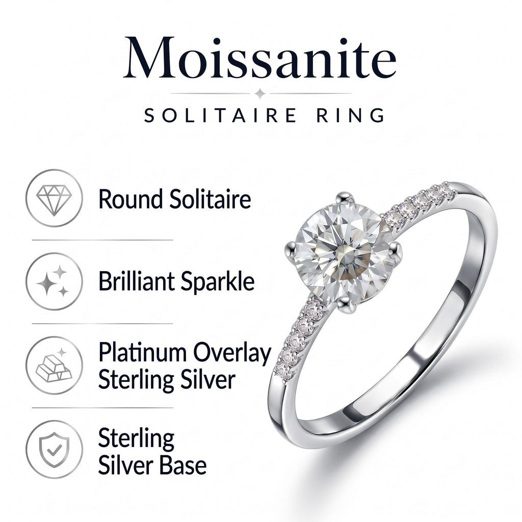 D'Joy - Moissanite Solitaire Ring in Platinum Overlay Sterling Silver 1.36 Ct._7312177_5