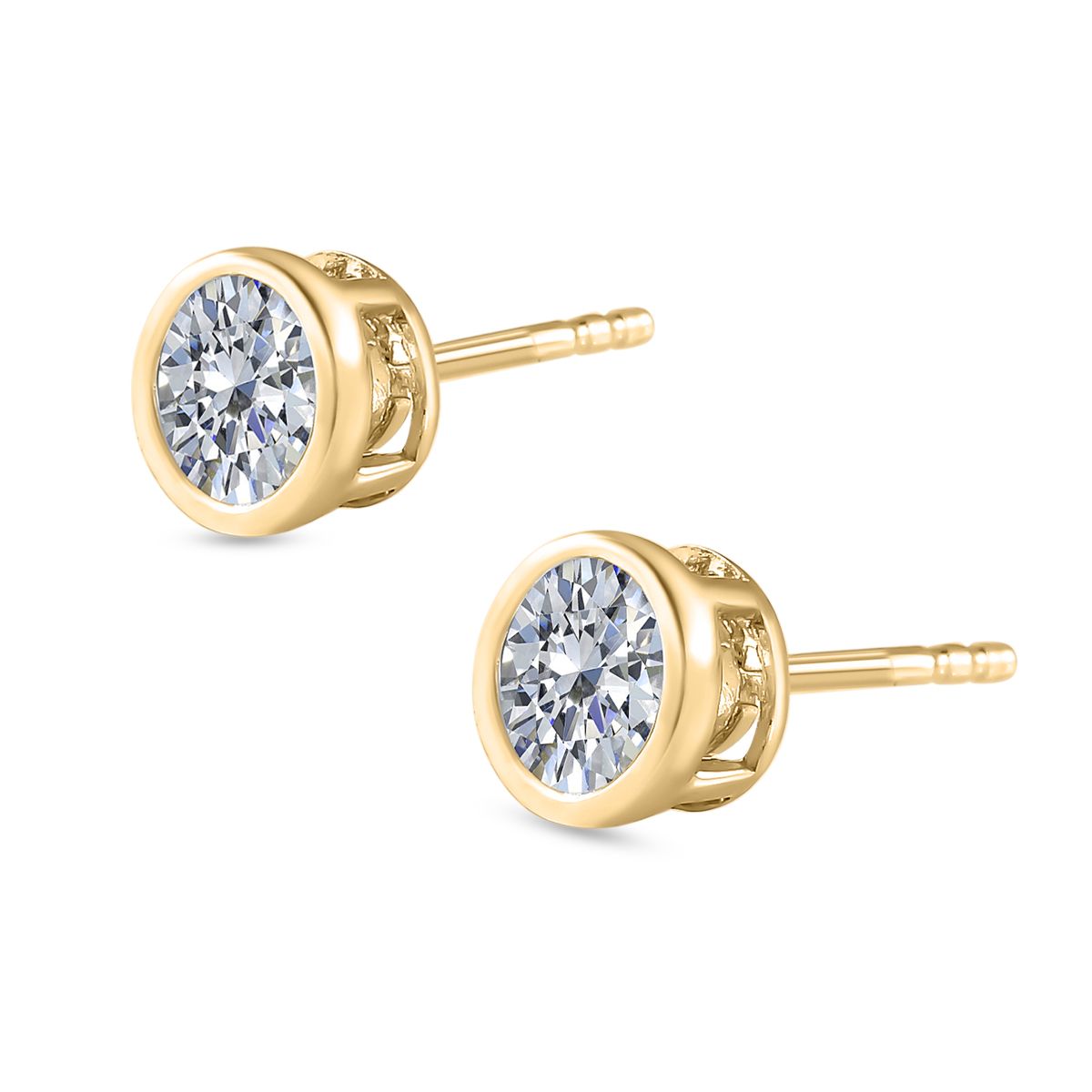 1.15 Ct. Moissanite Solitaire Stud Earrings in Sterling Silver with 18K Vermeil Yellow Gold 7312241 4