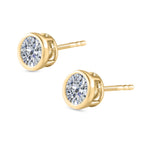 Royal Bali Collection - D'Joy Moissanite Solitaire Stud Push Back Earrings in 18K Vermeil Yellow Gold Plated Sterling Silver 1.13 Ct._7312241_3