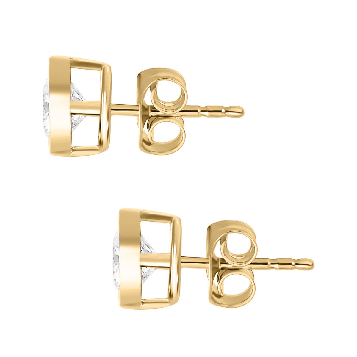 1.15 Ct. Moissanite Solitaire Stud Earrings in Sterling Silver with 18K Vermeil Yellow Gold 7312241 5