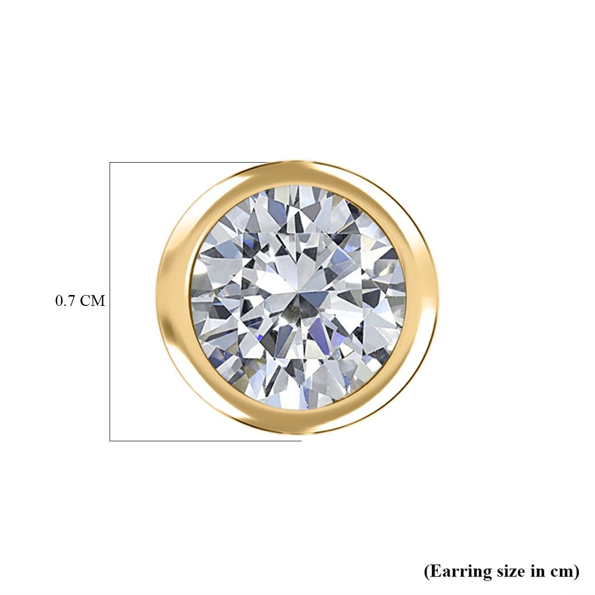1.15 Ct. Moissanite Solitaire Stud Earrings in Sterling Silver with 18K Vermeil Yellow Gold 7312241 6