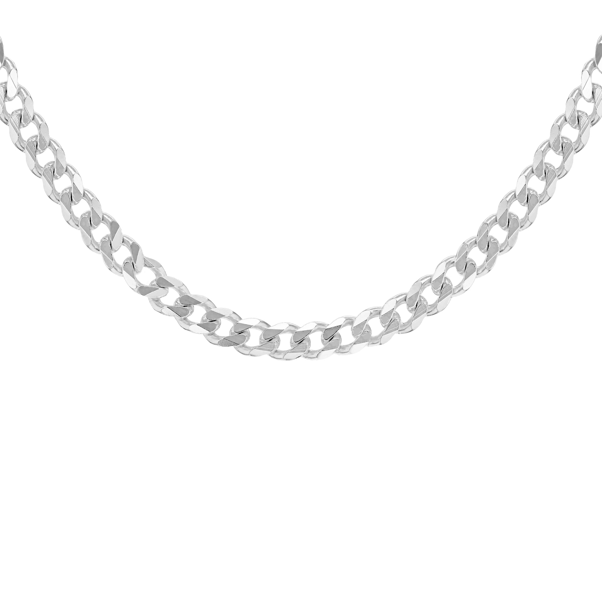 Sterling Silver Diamond Cut Panza Curb Chain 20 Inch 7315190 2