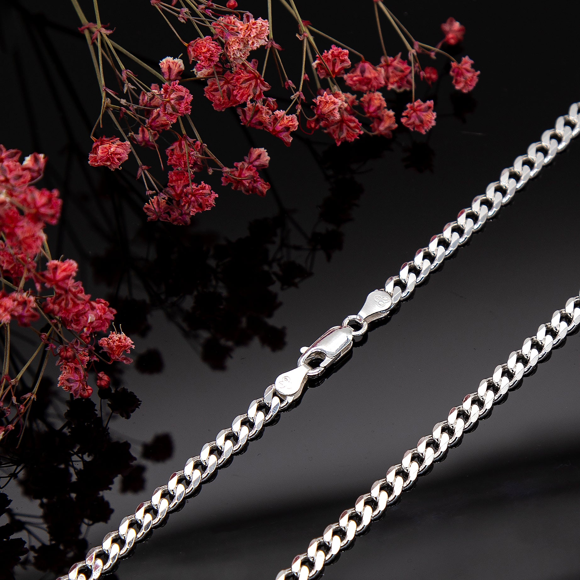 Sterling Silver Diamond Cut Panza Curb Chain 20 Inch 7315190 3