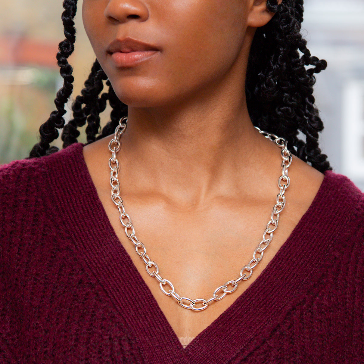 Sterling Silver Oval Belcher Chain 24 Inch 7315282 1