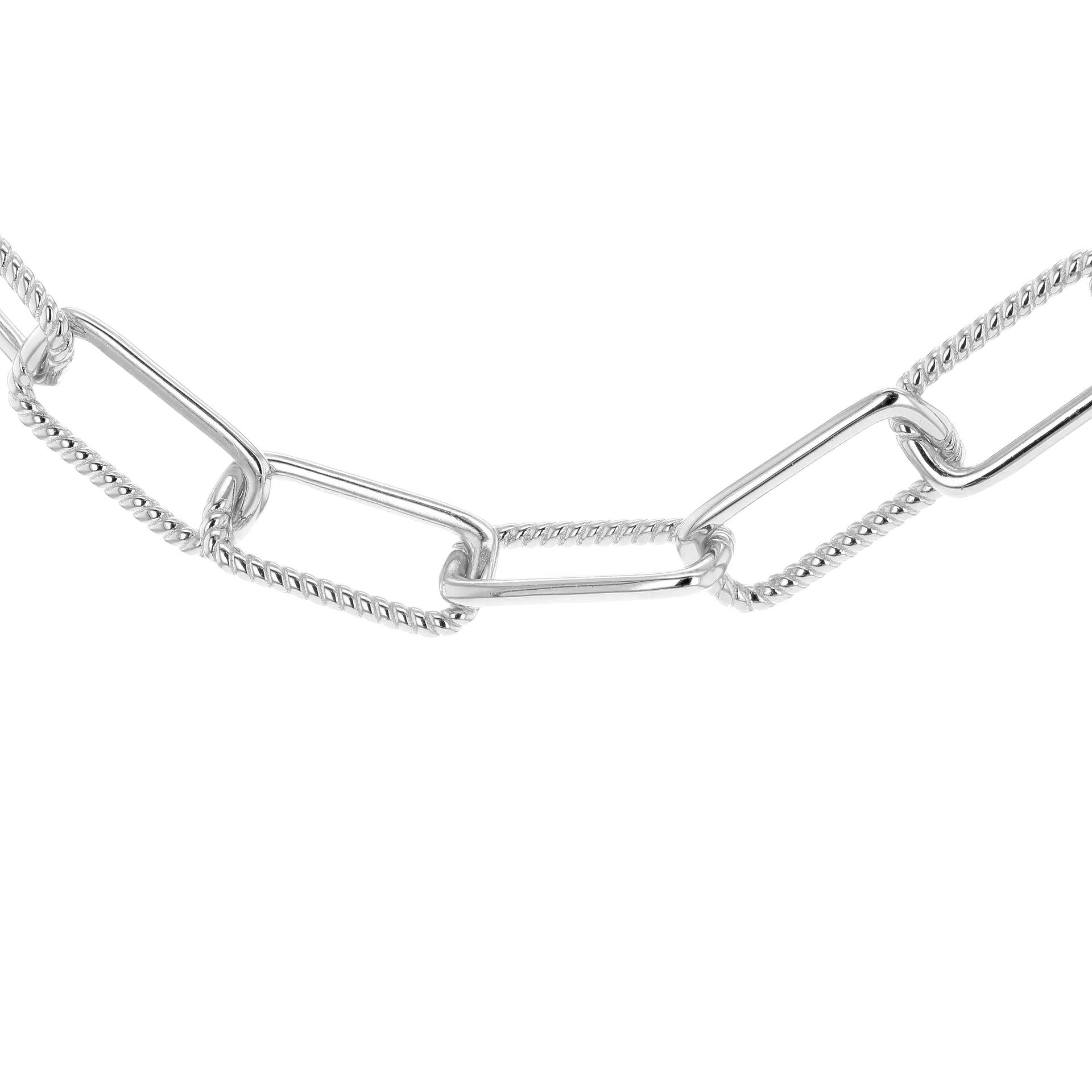 Sterling Silver Rhodium Plated 7.4mm Half Twisted Link Paper Chain 18 Inch 7315303 0