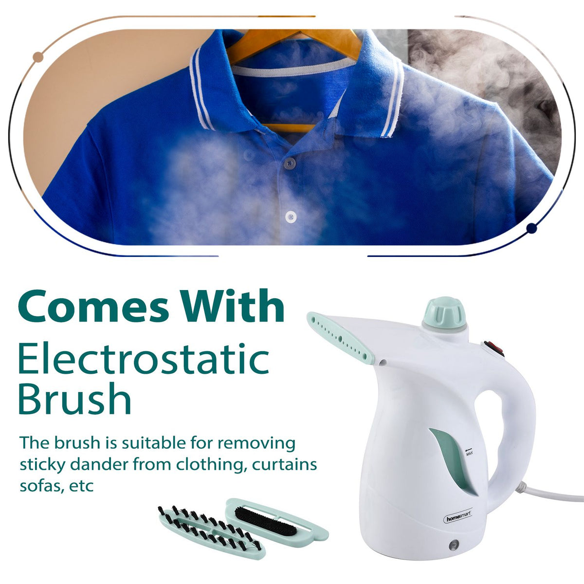 Homesmart - Garment Steamer with Two Attachments 7315320 4