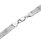 Rhodium Overlay Sterling Silver NecklaceE (Size - 17),  Silver Wt. 19.5 Gms