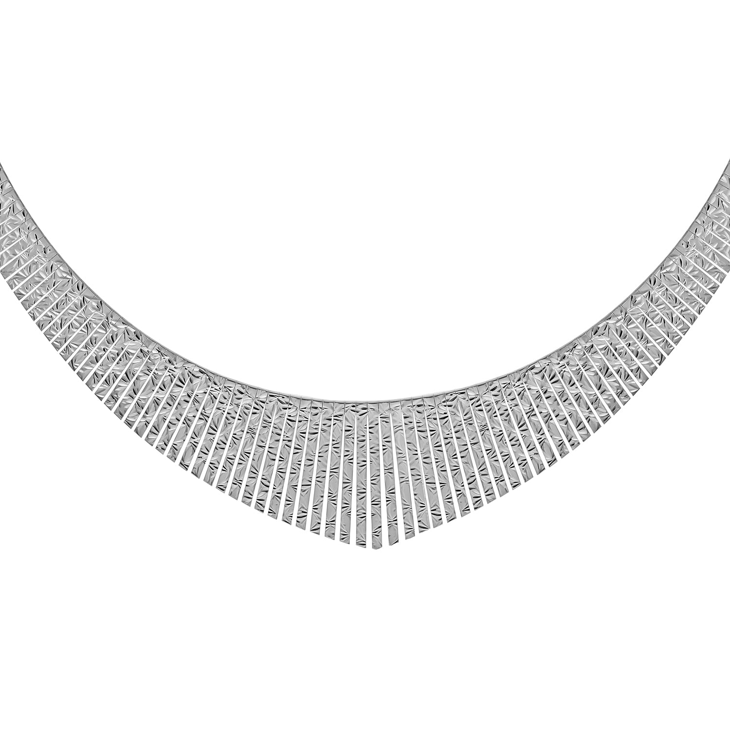 Sterling Silver Rhodium Plated Diamond Cut 4.5mm 27mm Graduated Cleopatra Necklace 17 Inch 7317760 0