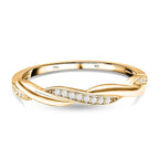 Simulated Diamond Ring in 18K Yellow Gold Vermeil Plated Sterling Silver