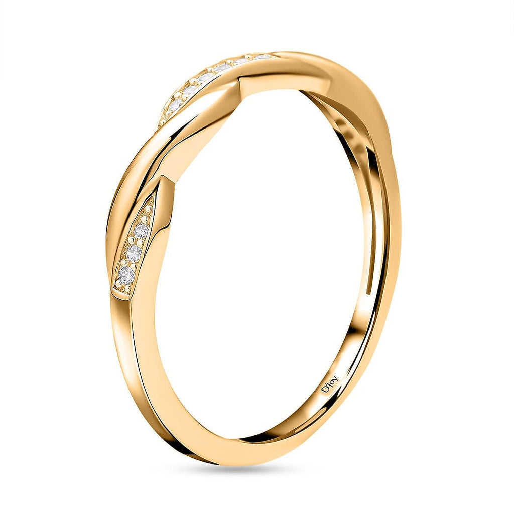 Simulated Diamond Ring in 18K Yellow Gold Vermeil Plated Sterling Silver