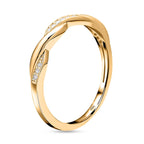 Simulated Diamond Ring in 18K Yellow Gold Vermeil Plated Sterling Silver