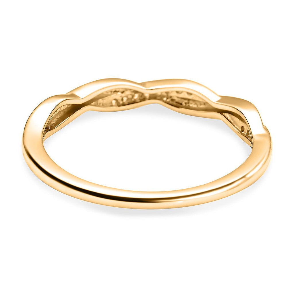 Simulated Diamond Ring in 18K Yellow Gold Vermeil Plated Sterling Silver