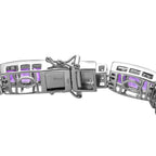 Brejinho Amethyst and Natural Zircon Bracelet (Size - 7) in Platinum Overlay Sterling Silver 23.28 Ct, Silver Wt. 19.52 Gms_7319484_3
