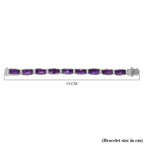 Brejinho Amethyst and Natural Zircon Bracelet (Size - 7) in Platinum Overlay Sterling Silver 23.28 Ct, Silver Wt. 19.52 Gms_7319484_4