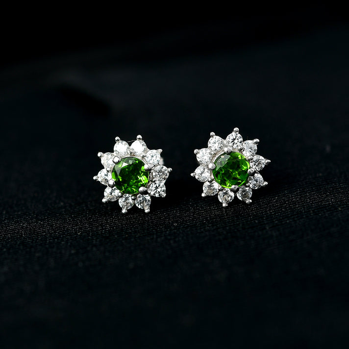Ethiopian Welo Opal, Natural Zircon Halo Earrings with Push Back in Platinum Overlay Sterling Silver 7571990 2