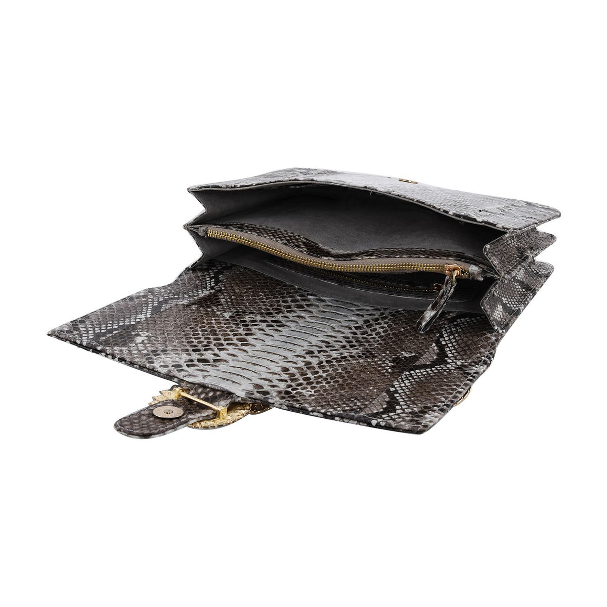 La Marey Structured 100% Genuine Python Leather Crossbody Bag - Black V32564831 2