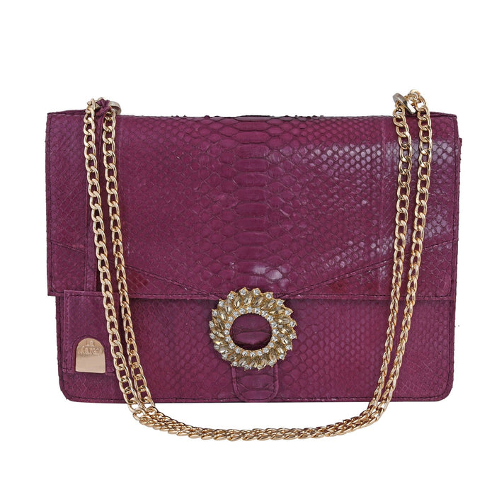 La Marey Structured 100% Genuine Python Leather Crossbody Bag - Black 7323890 1