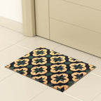 15mm Trellis Design PVC Backed Coir Natural Printed Rug and Door Mat (Size 60x40 cm) - Brown, Green & Black_7329535