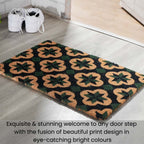 15mm Trellis Design PVC Backed Coir Natural Printed Rug and Door Mat (Size 60x40 cm) - Brown, Green & Black_7329535_2