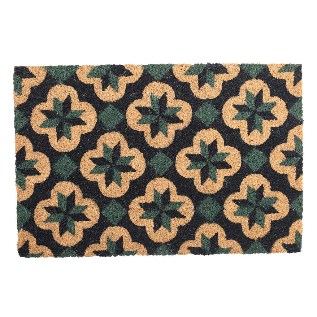 15mm Trellis Design PVC Backed Coir Natural Printed Rug and Door Mat (Size 60x40 cm) - Brown, Green & Black_7329535_5