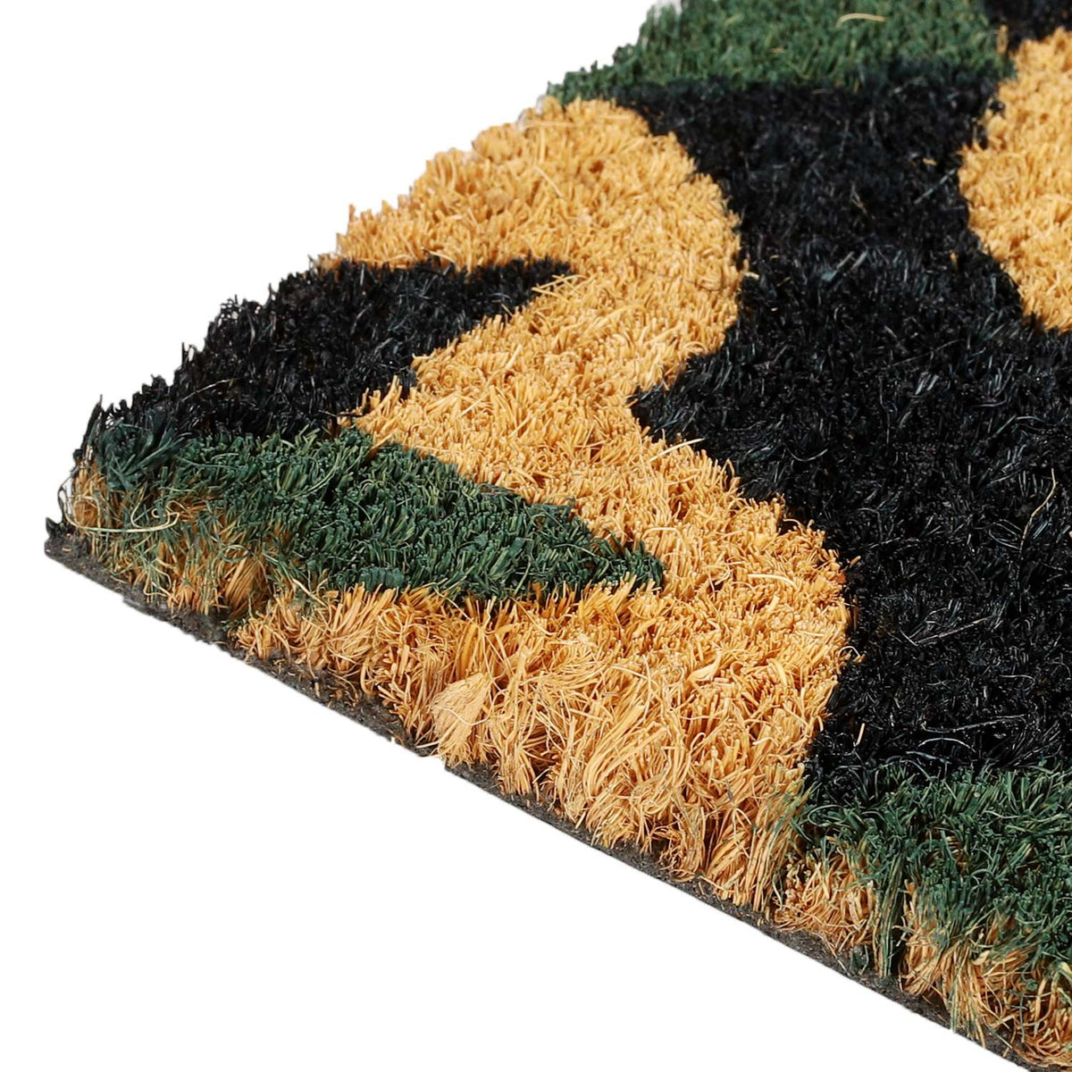 15mm Trellis Design PVC Backed Coir Natural Printed Rug and Door Mat (Size 60x40 cm) - Brown, Green - Black 7329535 8