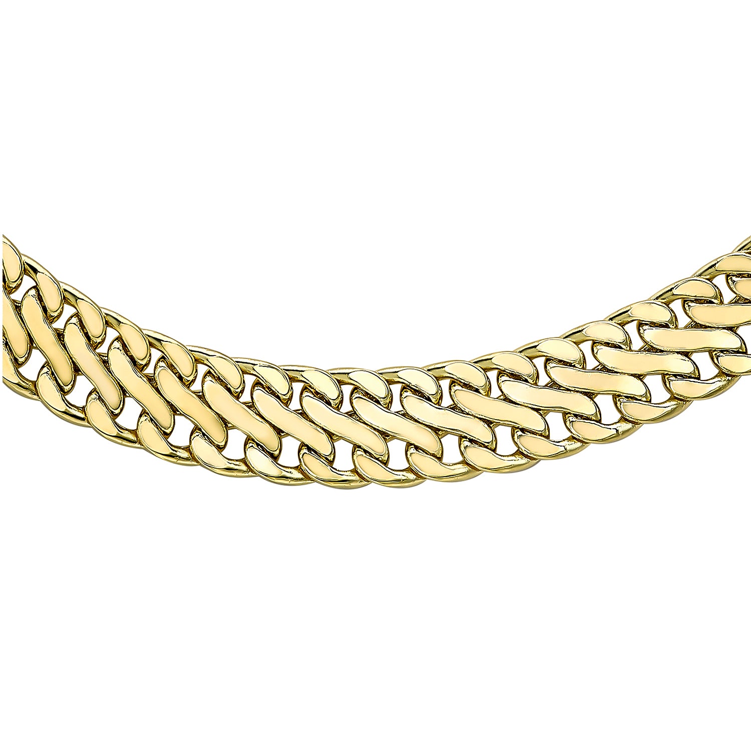 9K Yellow Gold 8.9mm Double Curb Chain Necklace 17 Inch 7329902 0
