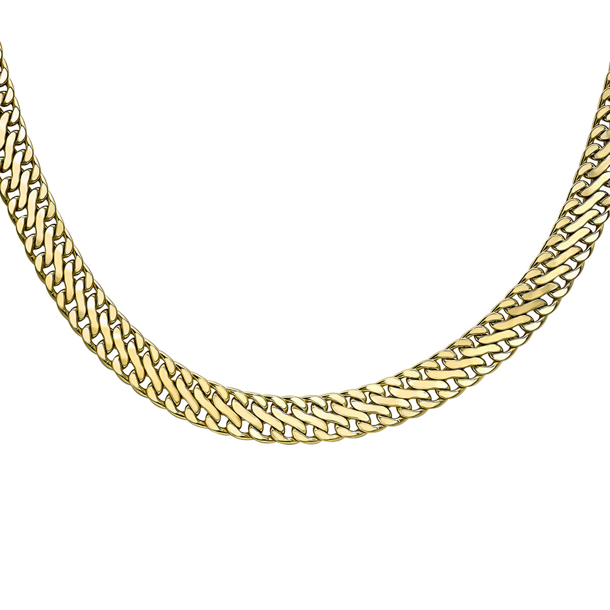 9K Yellow Gold 8.9mm Double Curb Chain Necklace 17 Inch 7329902 1