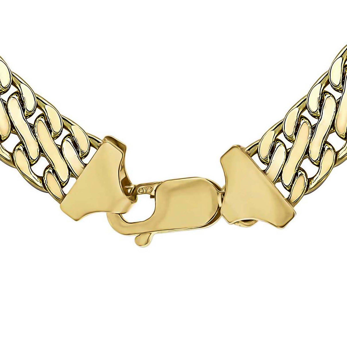 9K Yellow Gold 8.9mm Double Curb Chain Necklace 17 Inch 7329902 2