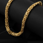 Yellow Gold Overlay Sterling Silver Byzantine Necklace (Size - 20) with Senorita Clasp, Silver Wt. 44.5 Gms (1.44 Troy Ounce)