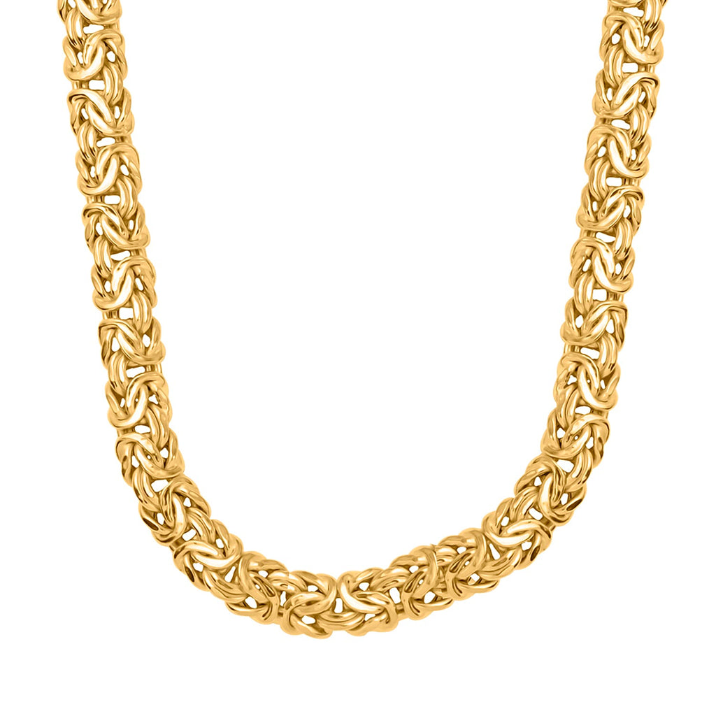 Yellow Gold Overlay Sterling Silver Byzantine Necklace (Size - 20) with Senorita Clasp, Silver Wt. 44.5 Gms (1.44 Troy Ounce)
