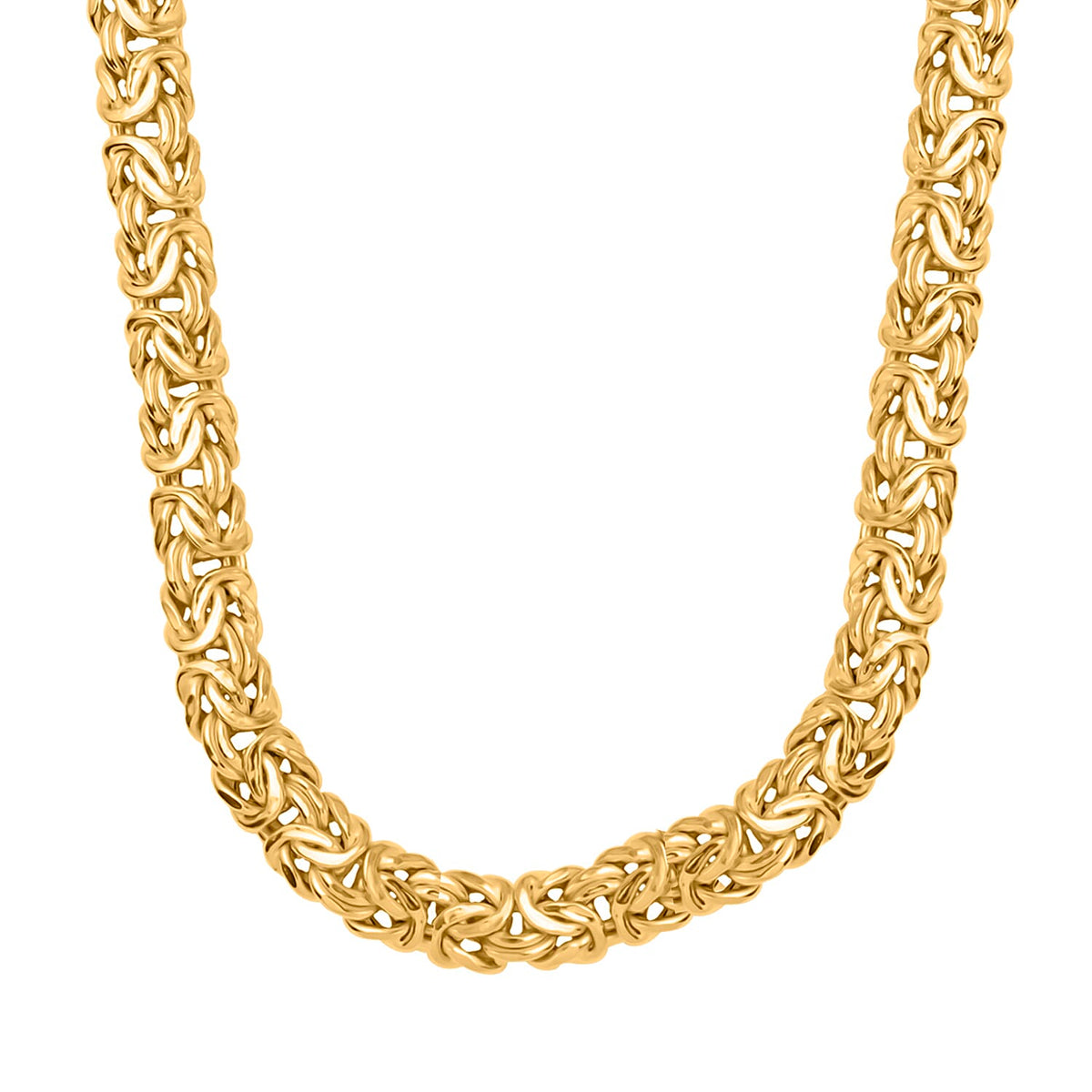 Yellow Gold Overlay Sterling Silver Byzantine Necklace (Size - 20) with Senorita Clasp, Silver Wt. 44.5 Gms (1.44 Troy Ounce) 7340592 2