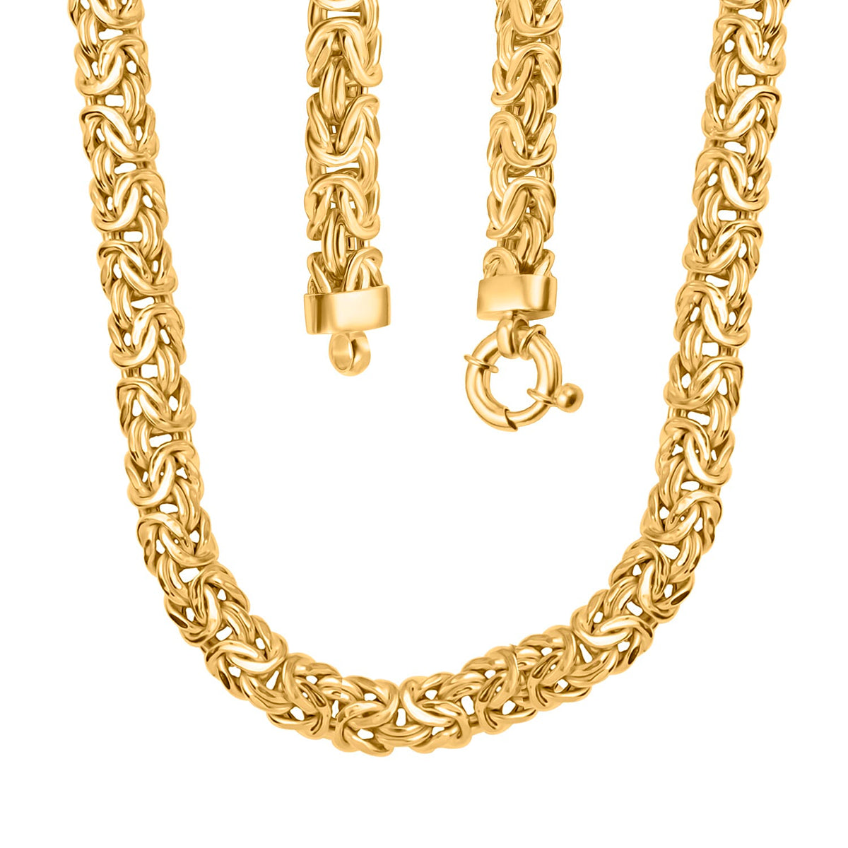 Yellow Gold Overlay Sterling Silver Byzantine Necklace (Size - 20) with Senorita Clasp, Silver Wt. 44.5 Gms (1.44 Troy Ounce) 7340592 3