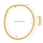 Yellow Gold Overlay Sterling Silver Byzantine Necklace (Size - 20) with Senorita Clasp, Silver Wt. 44.5 Gms (1.44 Troy Ounce)