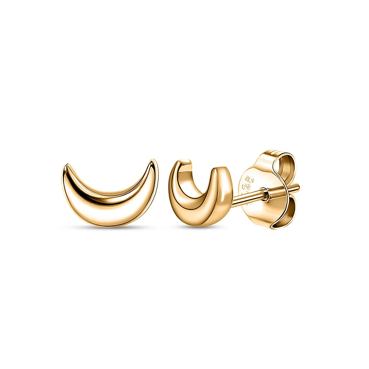 Moon Earrings in Sterling silver with an 18K Vermeil Yellow Gold (with Push Post) 7340635 0