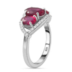 African Ruby and Natural Zircon Ring in Platinum Overlay Sterling Silver 3.50 Ct_7341885_3